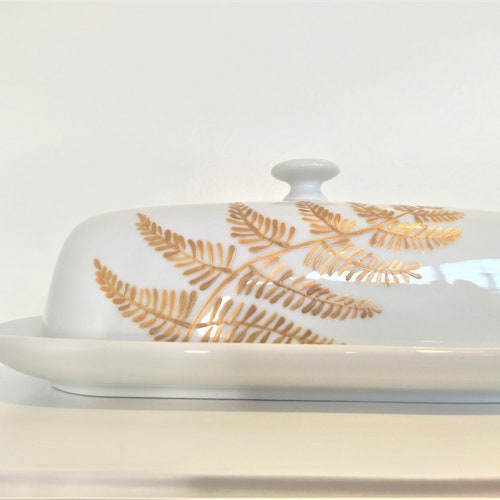 Hand Painted Butter Dish With Wild Flowers House Warming Gift Etsy