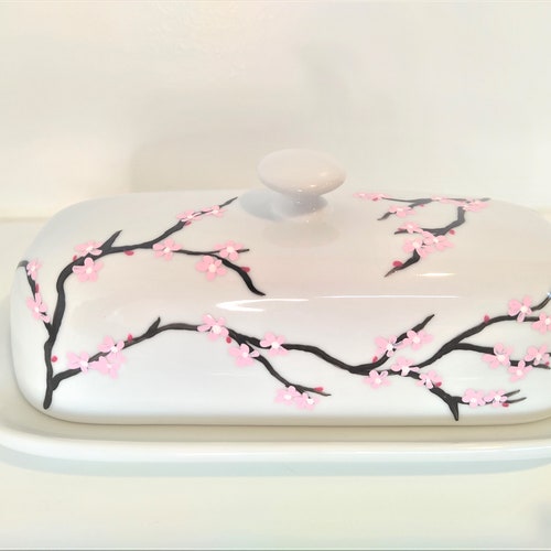 Hand Painted Butter Dish With Wild Flowers House Warming Gift Etsy