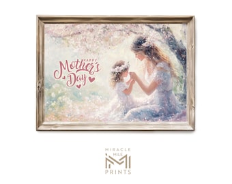 Cadeau d'art mural floral mère et fille