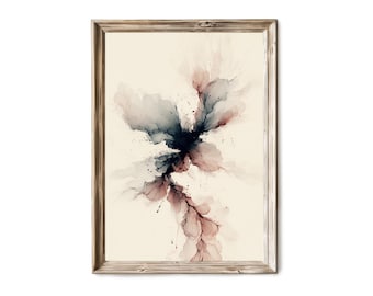 Minimalist Ink Abstract Wall Art, Modern Japandi Neutral Decor 193