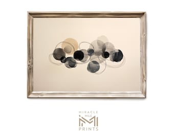 Ink Wash Abstract Wall Art, Modern Neutral Minimalist Decor 209