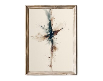 Minimalist Ink Abstract Wall Art, Modern Japandi Neutral Decor 194