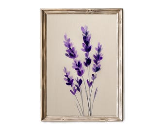 Arte botanica alla lavanda, decorazione murale floreale minimalista 20
