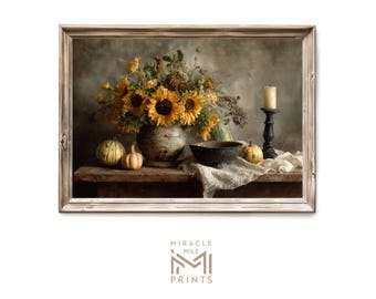 Rustic Fall Thanksgiving Still Life Wall Art H 475