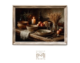Rustic Fall Dinner Table Wall Art H 500