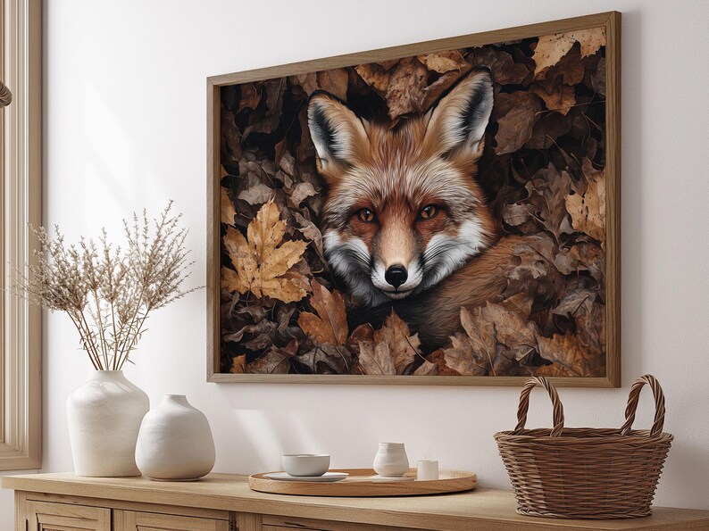 Rustic Fox Image Vintage Fox Wall Art, Rustic Moody Woodland Decor - Etsy