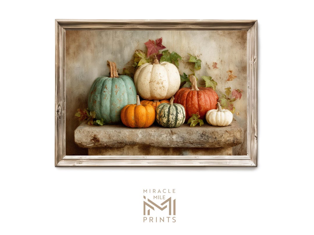 Rustic Fall Pumpkin Still Life Wall Art H 505 - Etsy