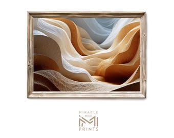 Neutral Abstract Wall Art, Modern Minimalist Beige Decor 203