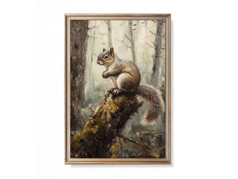 Vintage Squirrel Wall Art Rustic Woodland Animal - Etsy