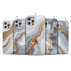 Marble In Shades Phone Case - Glossy Marble Design Cover for iPhone 16 Pro Max, 15 Plus, 14, 13, 12, 11, XS & Samsung S25, S24, A55