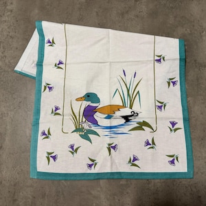 Vintage Geschirrtuch mit Entenmuster - Retro Baumwollgeschirrtuch im Landhausstil