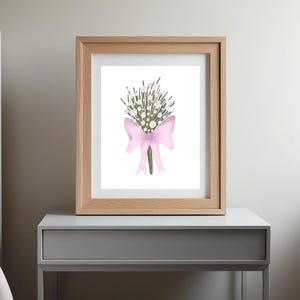 Pink Bow Flower Print | Floral Wall Art | Soft Pink Home Decor | Elegant Minimalist Artwork | Gift for Her | Trendy Digital Print