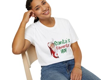 Santa's Favorite HO! Unisex Softstyle T-Shirt, Christmas Gift, Holiday Apparel, Funny Tee, Family Gathering Shirt, Festive Clothing
