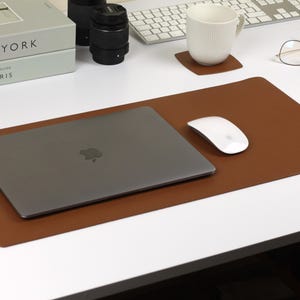 Custom Leather Desk Pad, Large Leather Mousepad ,Leather Desk Mat, Gift for Coworker, Green Desk Mat, Personalized Desk Mat