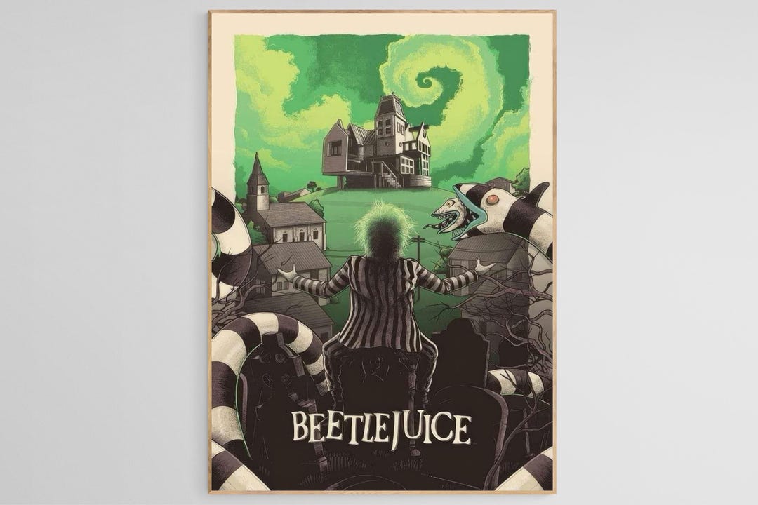 Beetlejuice Poster, Beetlejuice Print, Beetlejuice Decor, Movie Poster ...