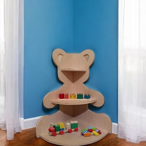 Teddy Shelf | corner shelf | kids shelf | Montessori shelf