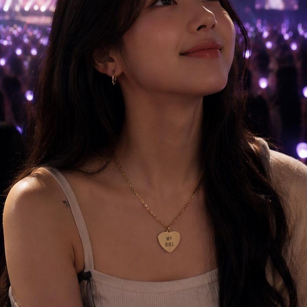 Seungmin Hidden Message Necklace My Bias Heart Locket, Stray Kids