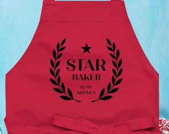 Biologische katoenen schort Star Baker | Geweldig Brits, op bake off geïnspireerd keukencadeau