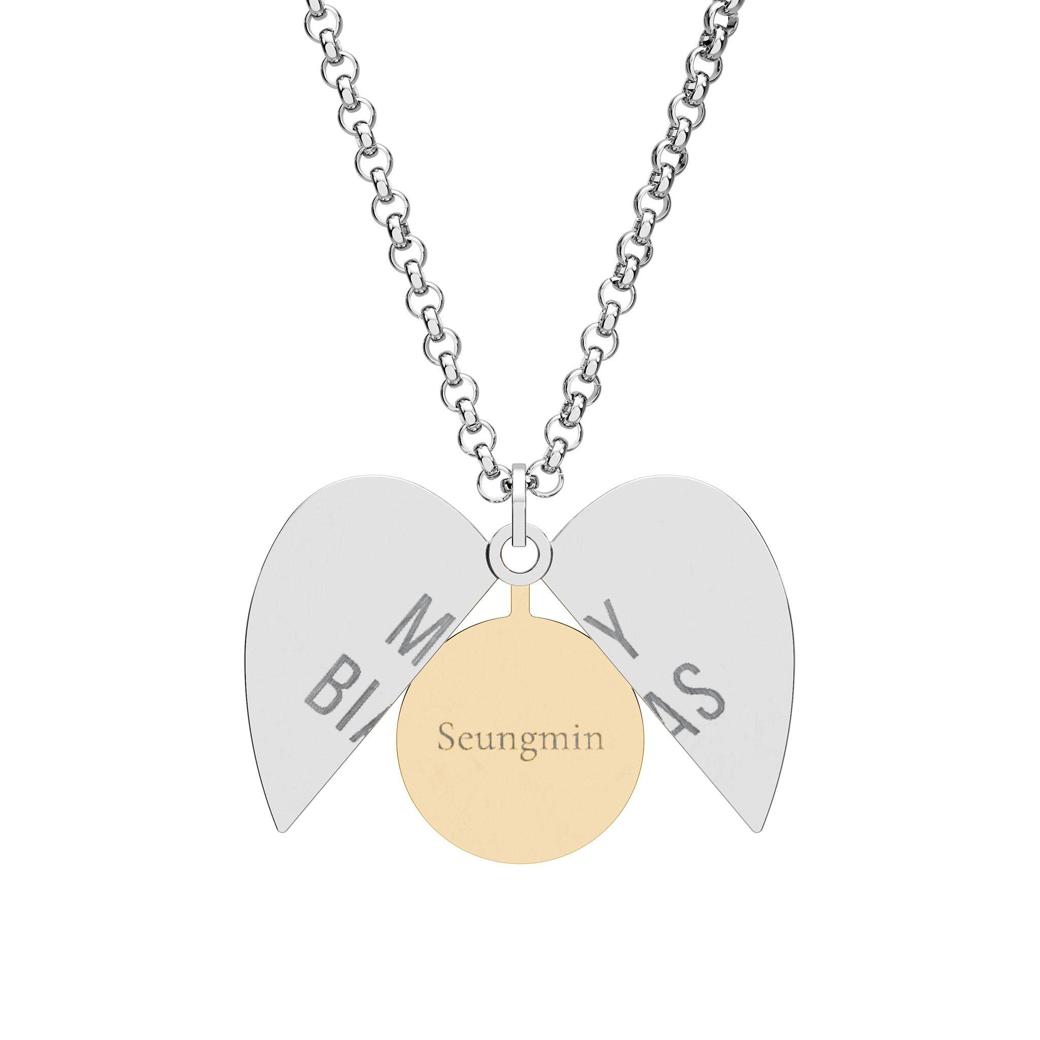 Seungmin Hidden Message Necklace My Bias Heart Locket, Stray Kids