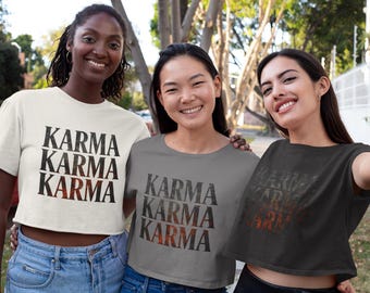 Crop Tee Karma Faded | Stray Kids Inspired Heavyweight Cotton Shirt | Vintage SKZ Graphic Top & K-Pop Fan Collectible Gift