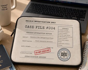 Concert Interaction Review Laptop Sleeve | Delulu Investigation Unit Case File #004 | Kpop Concert Gift | Fangirl Laptop Case