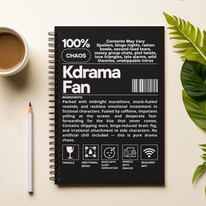 Cuaderno de K-drama / Diario de drama coreano divertido / Papelería de fandom para maratonistas, estudiantes y escritores