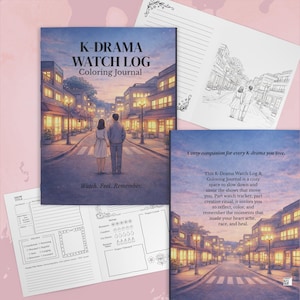 Registro di visione e diario da colorare dei K-Drama Libro da colorare K-Drama Trope Tracker dei drama coreani, diario di svenimento e rivisitazione 8,5 x 11