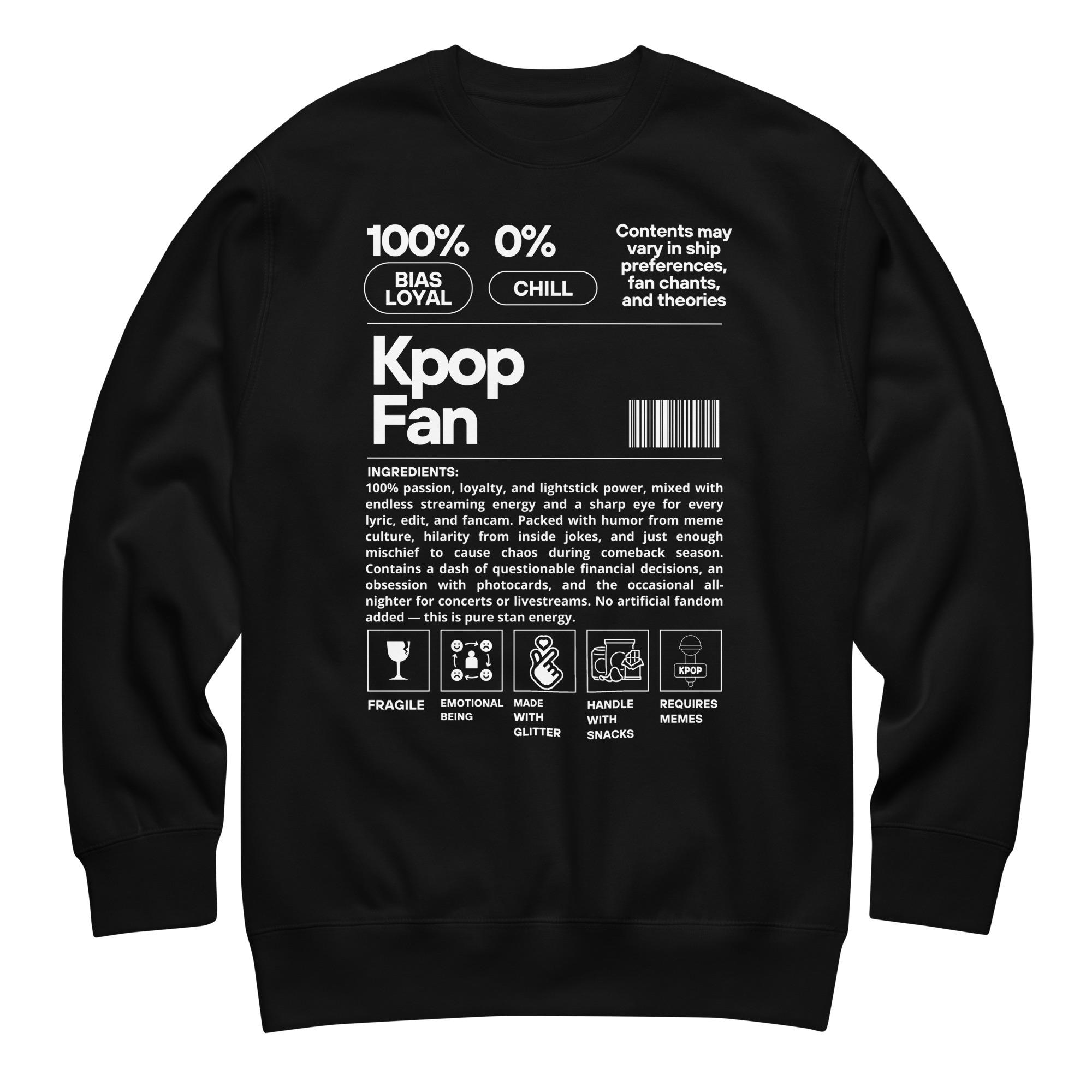Kpop Fan Sweatshirt – Bias Loyal Ingredient Label Shirt, Funny 