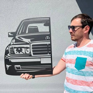 Dipinto Mercedes-Benz w124, Dipinto Mercedes w124, w124, Decorazione murale in legno, Arte murale in legno, Decorazione murale, w124 Arte murale, Decorazione per la casa w124.