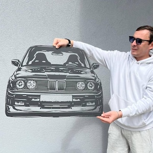 Painting E30, E30 Wooden wall decor, E30 Wooden wall art, E30 Wall decor, E30 Wall art, Painting 3 series, E30 Wooden Painting, Gift for Man