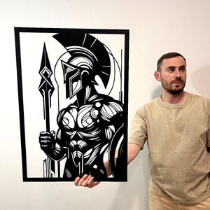 Roman, Warrior Wooden wall decor, Wooden wall art, Wall decor, Wall art, Home decor, Living room decor, Rome, Ancient Rome, Knight, Warrior