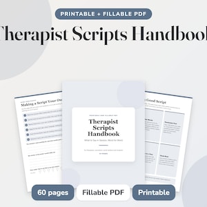 Handboek met therapiescripts, Wat te zeggen tijdens een sessie, Counselingscripts, Hulpmiddelen voor therapiesessies, Bronnen voor nieuwe therapeuten, Invulbaar PDF-bestand