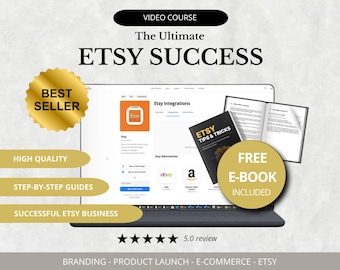Etsy success, Video Course, Digital products, Passive income, SEO, E-commerce, Side hustle, Digital marketing, Shop growth