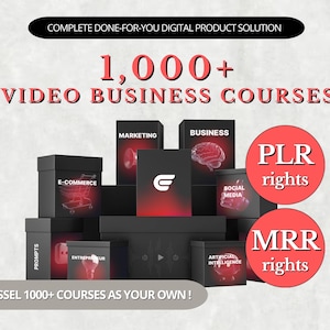 Best PLR, MRR Video Course Bundle, Commercial Use, Passive Income, Educational Course, Faceless Digital Marketing, Resell Rights, Business