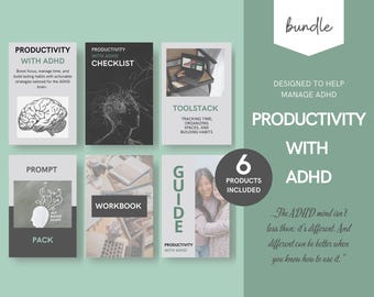 ADHD Management Bundle 2026: Productivity Tools, Workbook, Ebook (Digital Download)