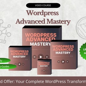 May include: An advertisement for a "Wordpress Advanced Mastery" video course. The image shows product boxes with the course title, a green badge stating "Lifetime Access", and the Data Swans logo. The text "High Quality" and "Step By Step Guides" are also visible.