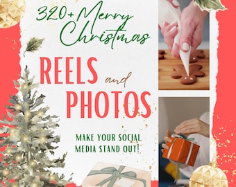 Christmas Social Media Bundle: 200+ Videos & 120+ Photos (Canva Templates)