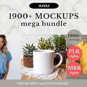 Mega 2025 Whole Shop 1900+ Mockup Bundle – Bella Canvas, Gildan, Comfort Colors, Lifestyle & Model T-Shirt Mockups – 1900+ High-Res JPGs