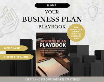 Business Plan Playbook - Marketing Bundle | Ebook, Workbook, Prompts & Tools for Strategy, Planning - Growth