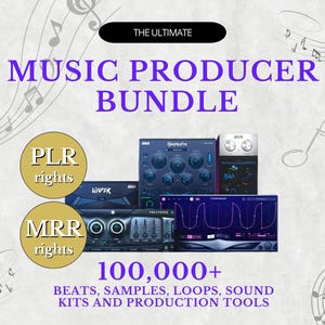 100K Music Producer Bundle PLR MMR | Royalty Free Background Music| Background Music | Audio Sounds | Podcast | Musician PLR | Sound effects