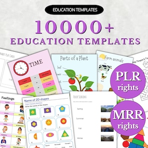 10 000 Premium Educational Coloring Books and Worksheets for Teachers - PLR MRR - Master Resell Rights  Education For Teachers Coloring Book