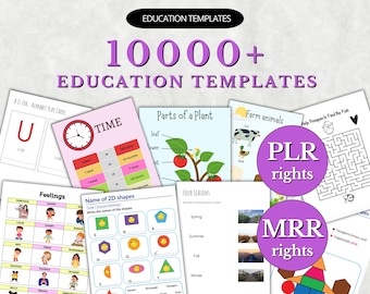 10 000 Premium Educational Coloring Books and Worksheets for Teachers - PLR MRR - Master Resell Rights  Education For Teachers Coloring Book