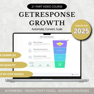 GetResponse Video Masterclass Marketing Bundle | Digital Marketing Course | Funnels, Automation, Online business, Hubspot