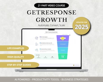 GetResponse Video Masterclass Marketing Bundle | Digital Marketing Course | Funnels, Automation, Online business, Hubspot