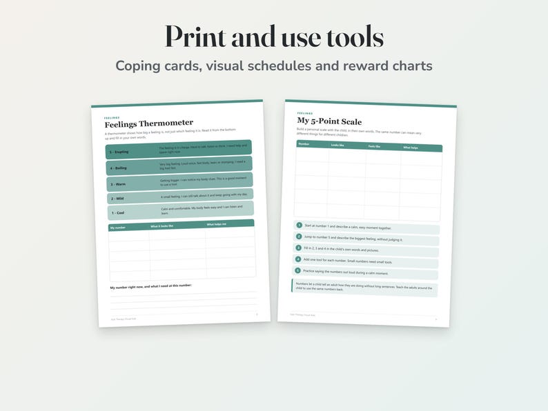 Visual Aids Rintable PLR Kids Therapy Handouts and Visual Aids With Resell Rights, Child ...