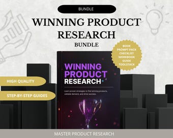 Winning Product Research Marketing Bundle | Ebook, Workbook, Checklist & Tools for Validating Profitable Ideas