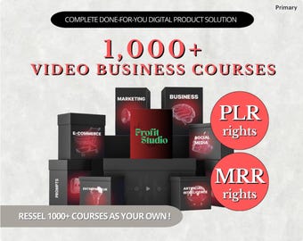 Best PLR, MRR Video Course Bundle, Commercial Use, Passive Income, Educational Course, Faceless Digital Marketing, Resell Rights, Business