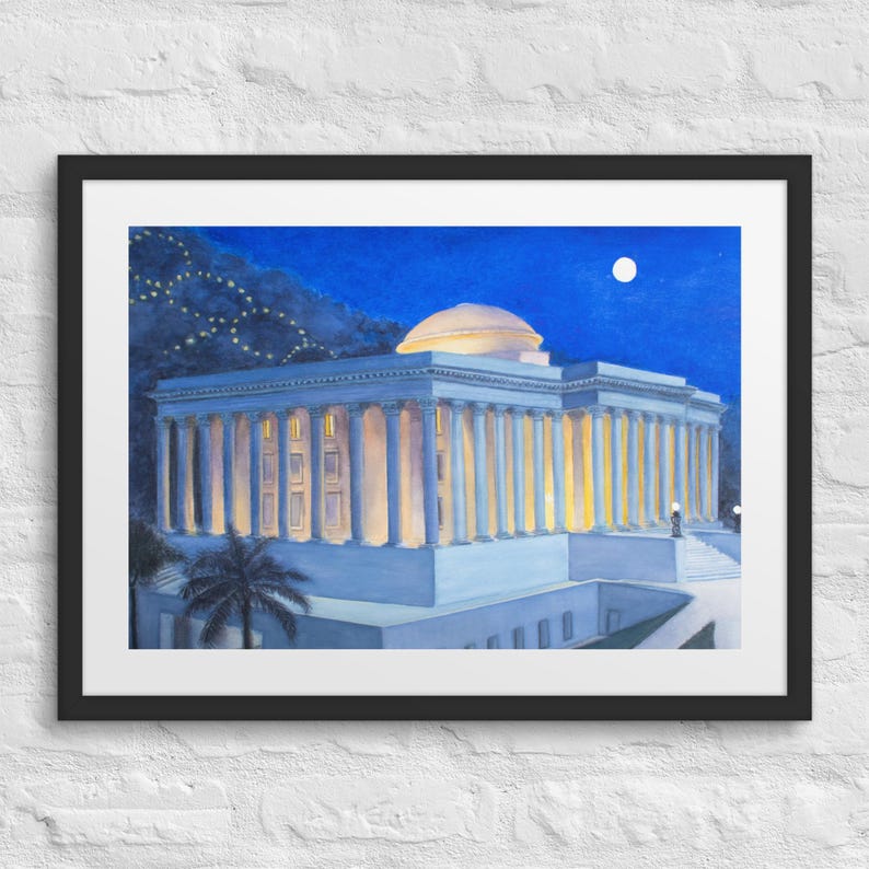The Seat of the Universal House of Justice - At Night - Framed Poster