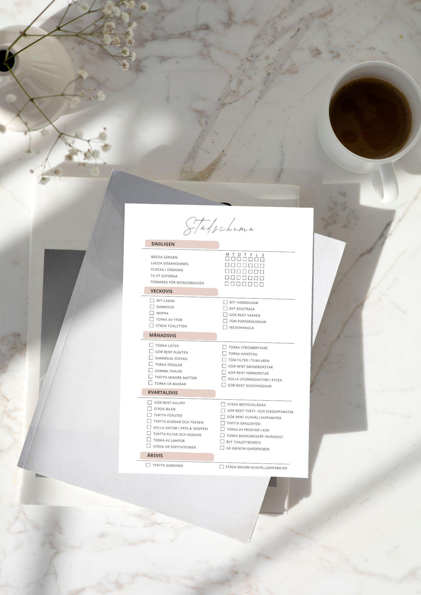 Cleaning Schedule Editable Canva Template Swedish for Organization - Etsy
