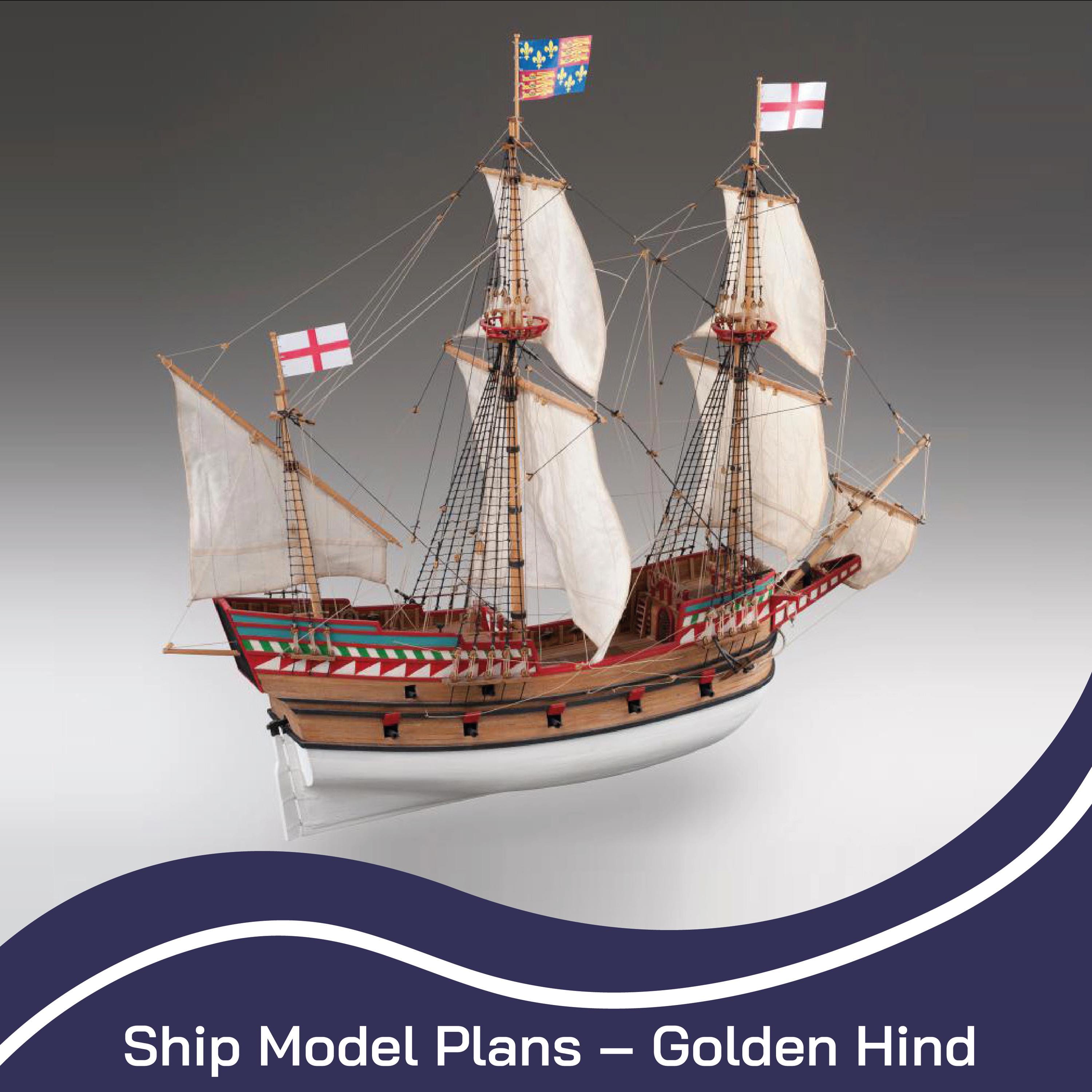 Golden Hind Wooden Ship Model Plans, 1:60 Scale (instant Download Golden Hind Wooden Ship Model Plans, 1:60 Scale (instant Download